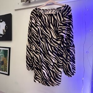Zebra print long sleeve shirt